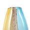 Multicolored Ombre Glass Vase with Pink Textured Stripe Details